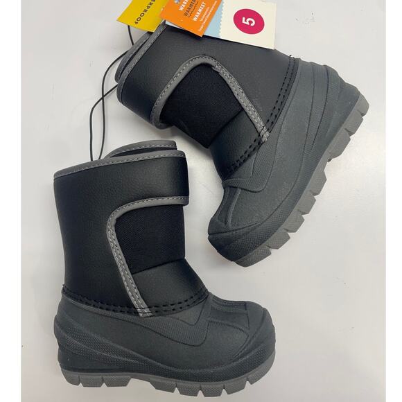 Cat & Jack Toddler Faux Leather Winter Boots Waterproof Sz 5 - Picture 2 of 6